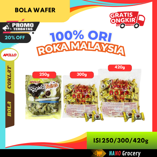 Apollo Roka Malaysia Wafer Ball Coklat | Nutty Chocolate Wafer Bola 250g/300g/420g