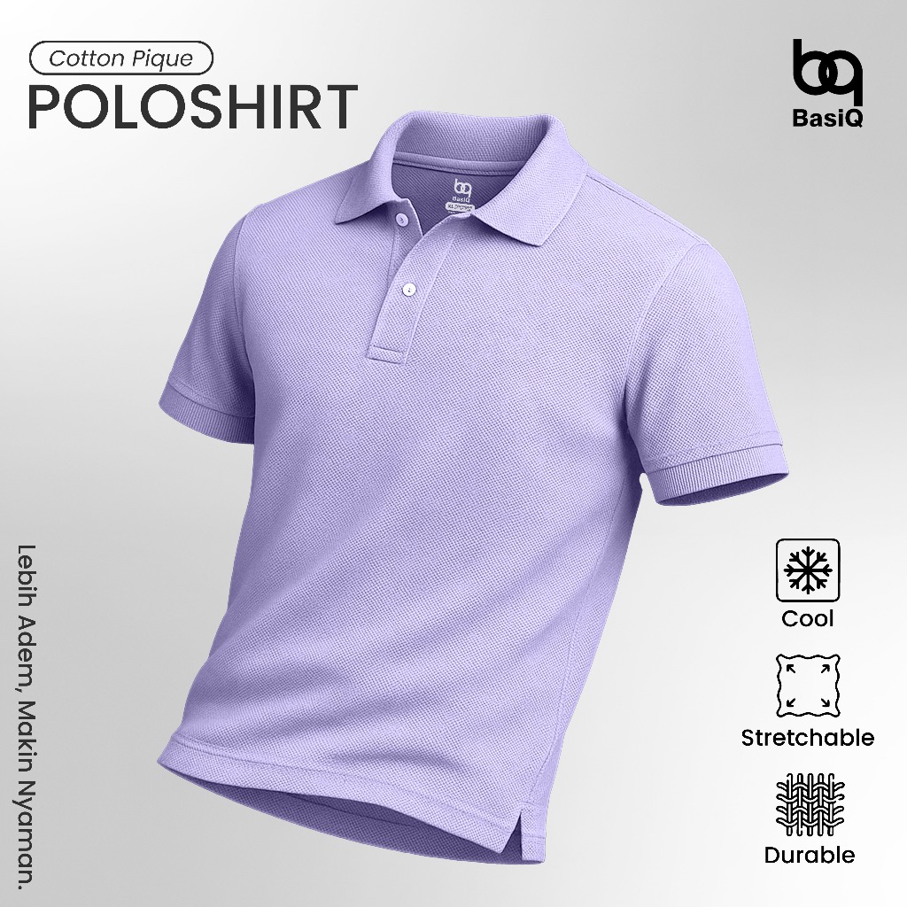 BasiQ - Kaos Polo Cotton Pique Kaos Kerah | PS Lilac
