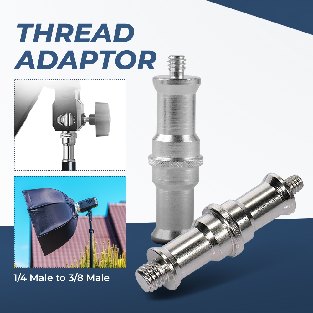spigot adapter besi light stand screw - Spigot Stud 1/4 Inch Male to 3/8 Inch Male Thread Adaptor - 