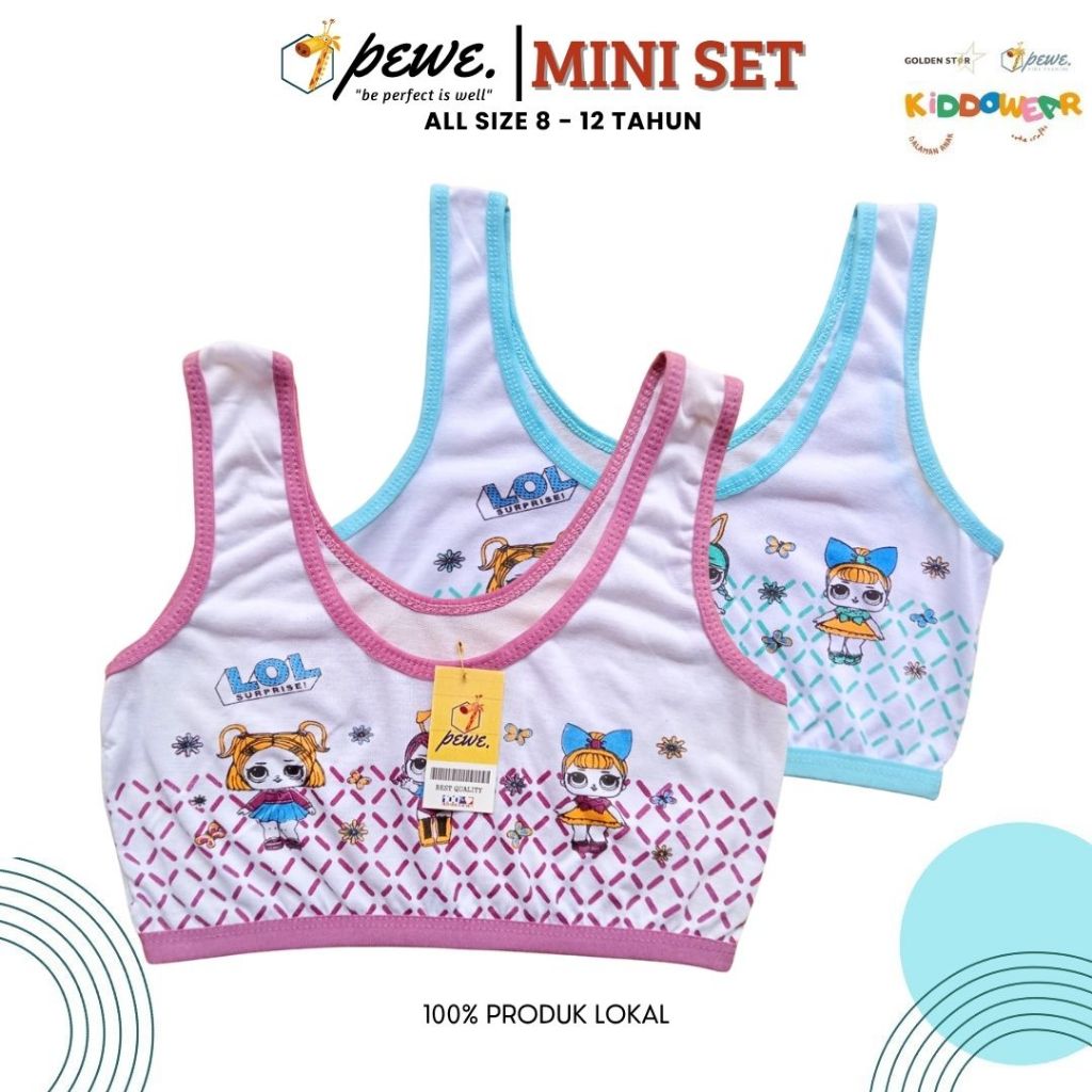 6 Pcs Miniset Motif Anak Remaja SD/SMP Bra Miniset Remaja - Miniset Remaja Murah