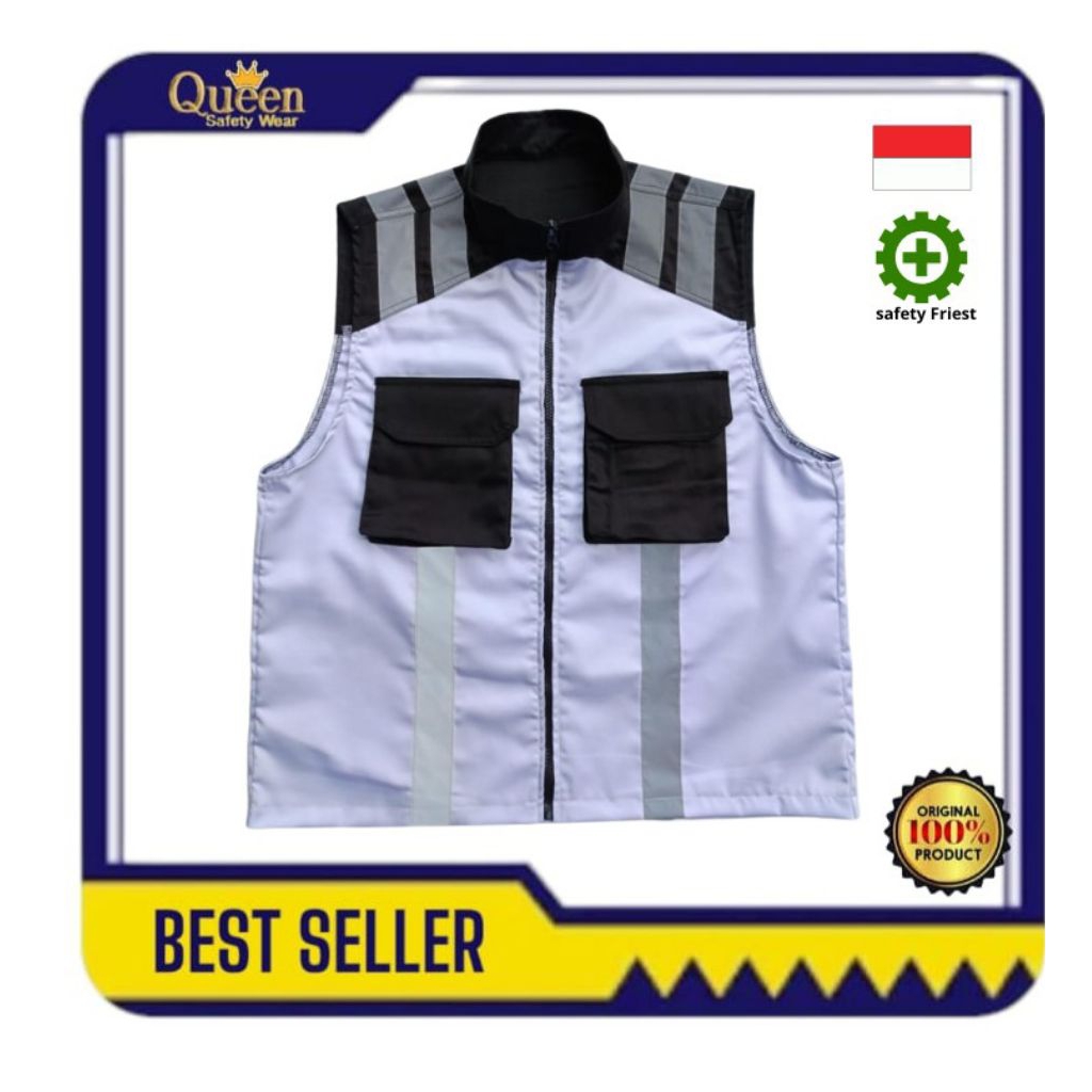CUSTOM ROMPI SAFETY / SAFETY VEST MODEL KERAH / ROMPI PROYEK