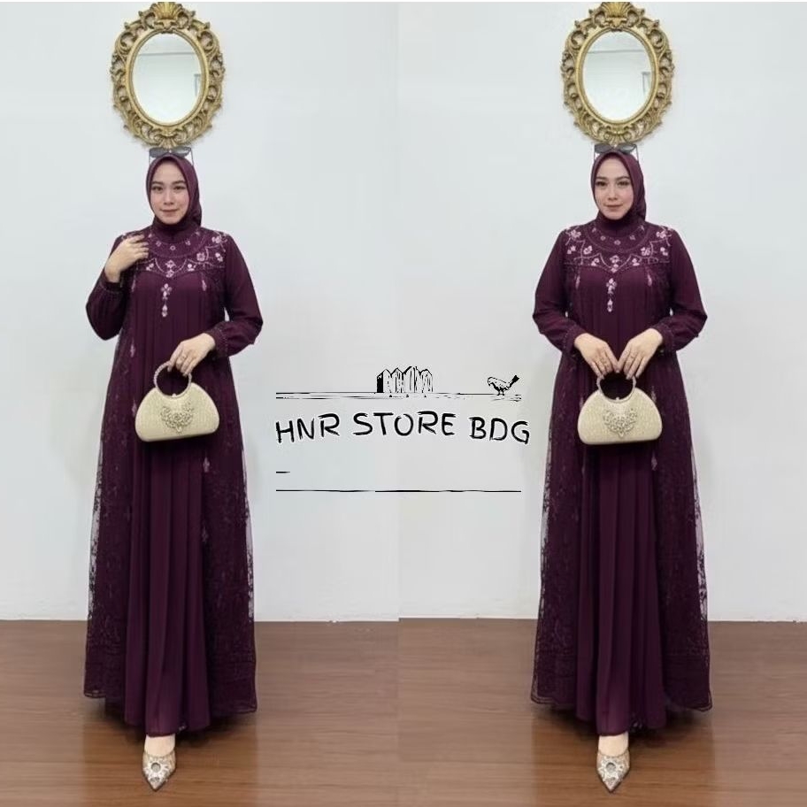Gamis Wanita Dewasa Games Brokat Kekinian Baju Muslim Lebaran Ghamis Ibuibu Jubah Pakaian Lebaran202
