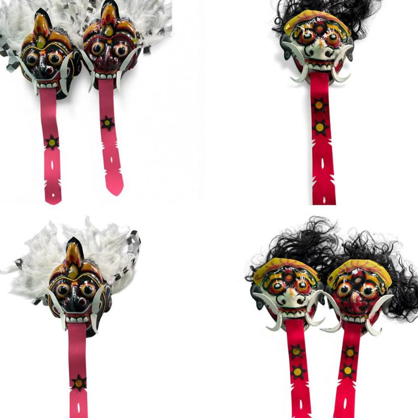 Topeng Rangda Leak Bali Desain Unik dengan Bahan Mika dan Spon dengan Detail Wajah Menarik untuk Aca