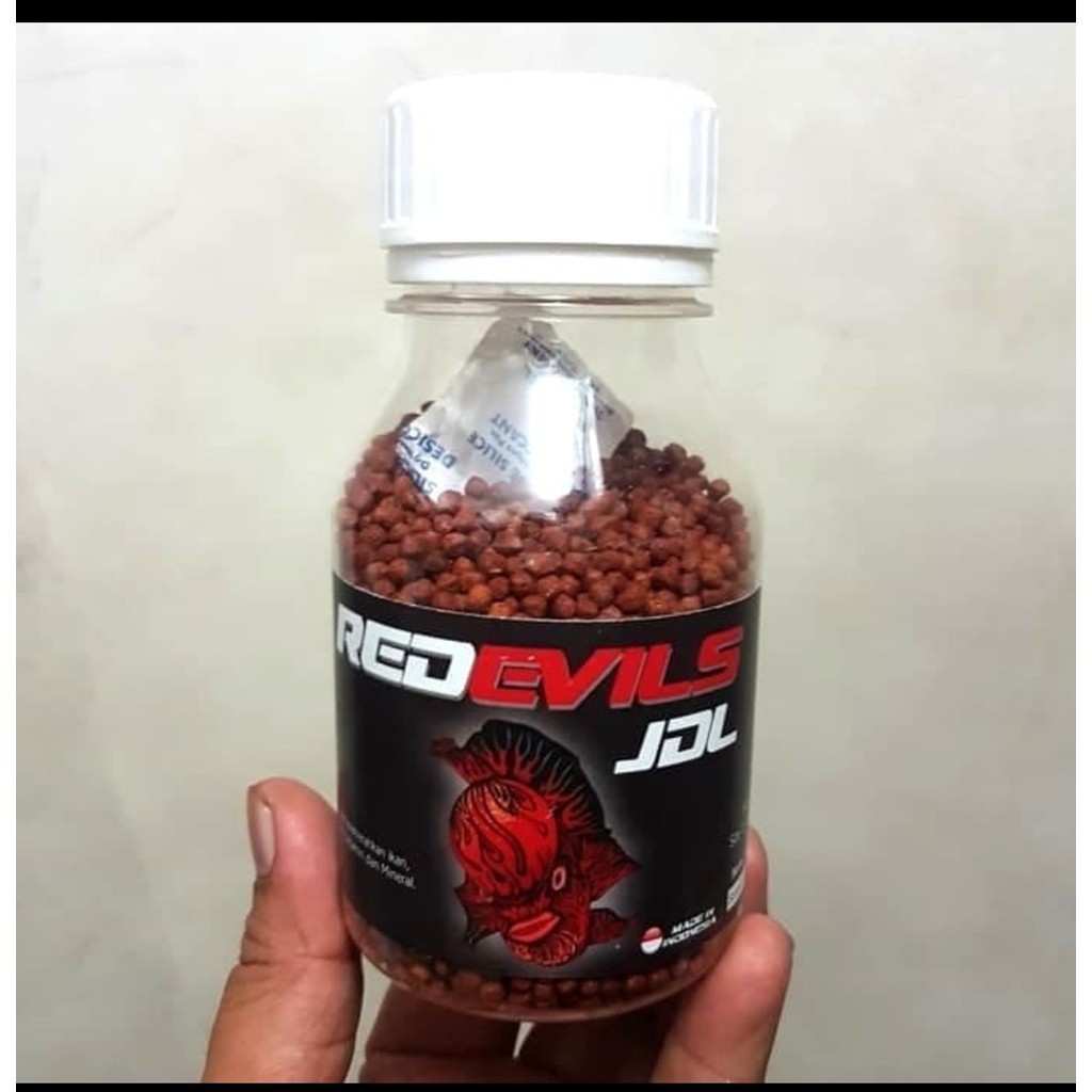 Pelet louhan Red devil JDL. 100gr. memerahkan dan mencerahkan louhan