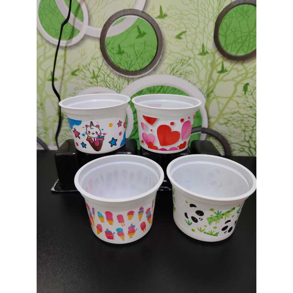 [Isi50] Gelas Ice Cream + Tutup Es Krim 3oz 100ml 100 ml / Cup Jagung Serut Bakar Mochi Jasuke Jelly