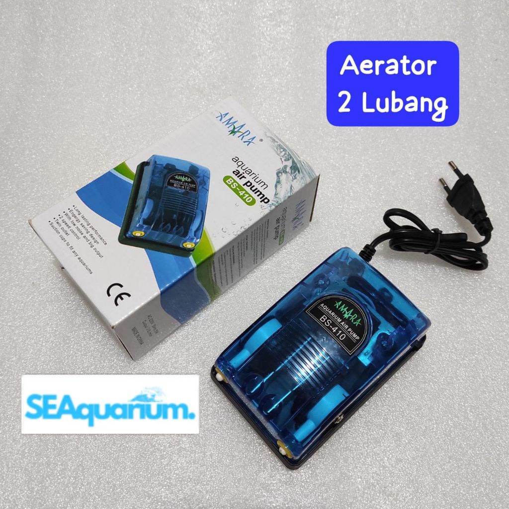 AMARA BS 410 Pompa Udara Aquarium Aerator 2 Lubang