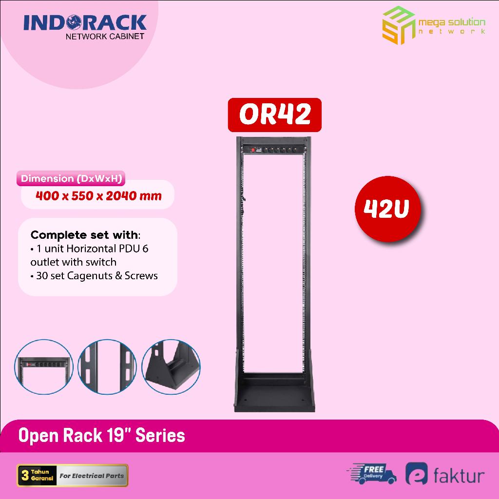 OR42 - OPEN RACK 42U 19inch - INDORACK