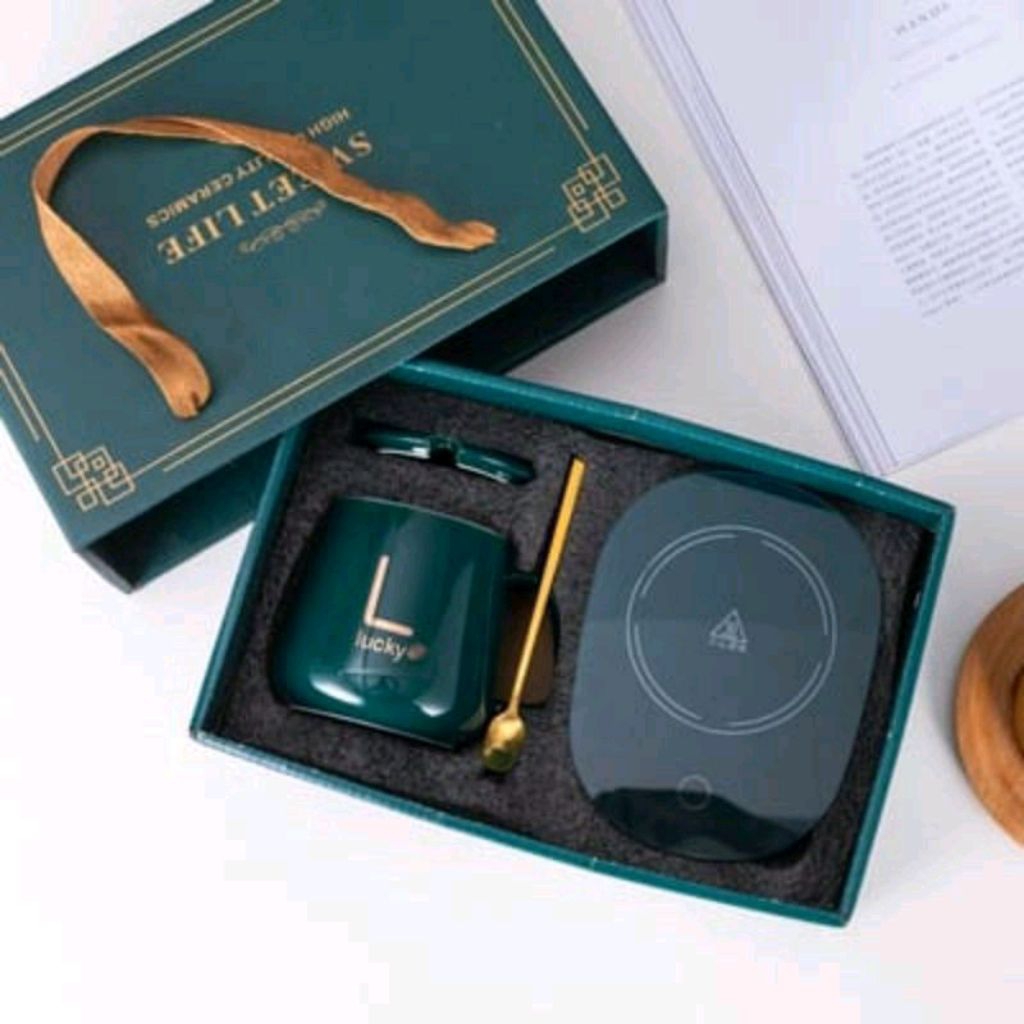 Set Gelas Penghangat air Gelas Keramik Pemanas Minuman Gelas Pemanas air