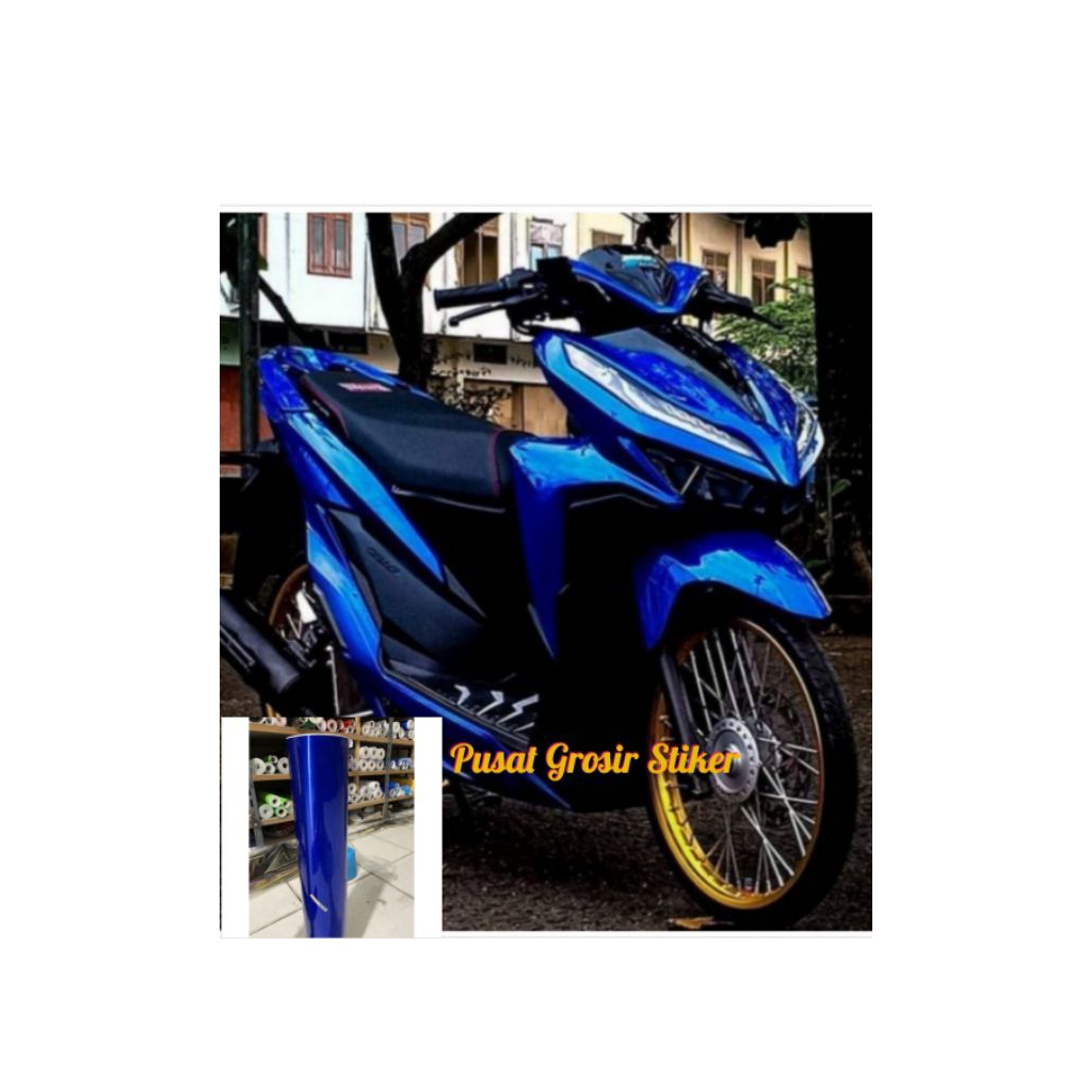 Stiker Skotlet Biru Candy Metalic Sticker Scootlite Biru Candy
