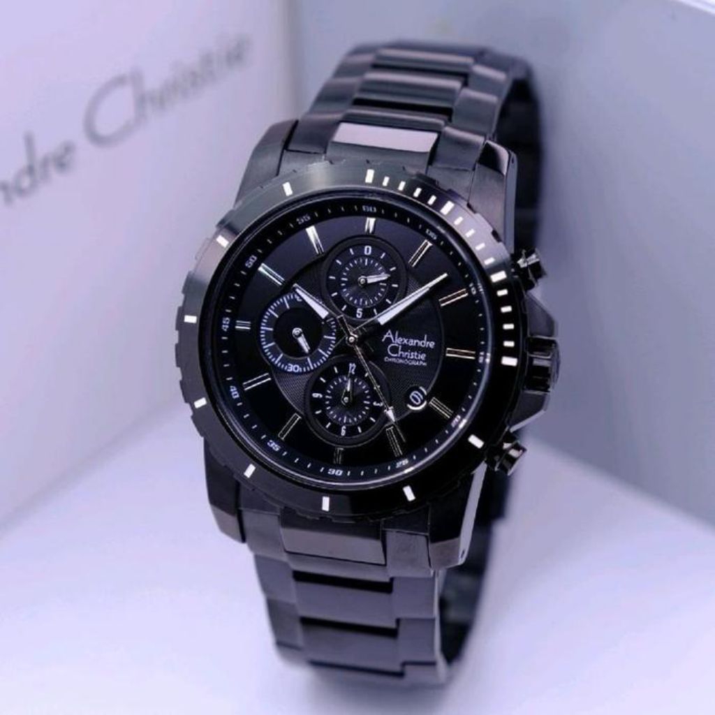 JAM TANGAN PRIA ALEXANDRE CHRISTIE AC 6141 AC 6141BLACK ORIGINAL
