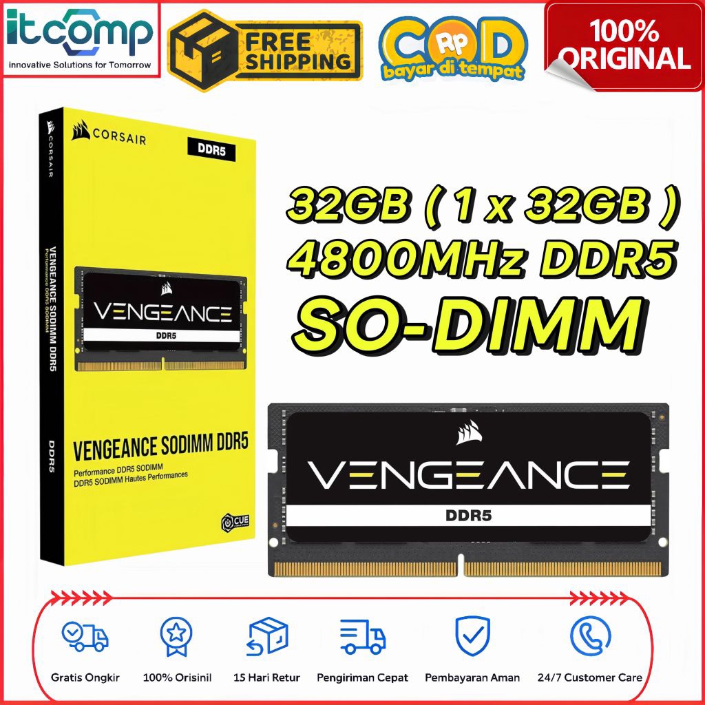 CORSAIR Vengeance SO-DIMM DDR5 PC34800 48000MHz CMSX32GX5M1A4800C40