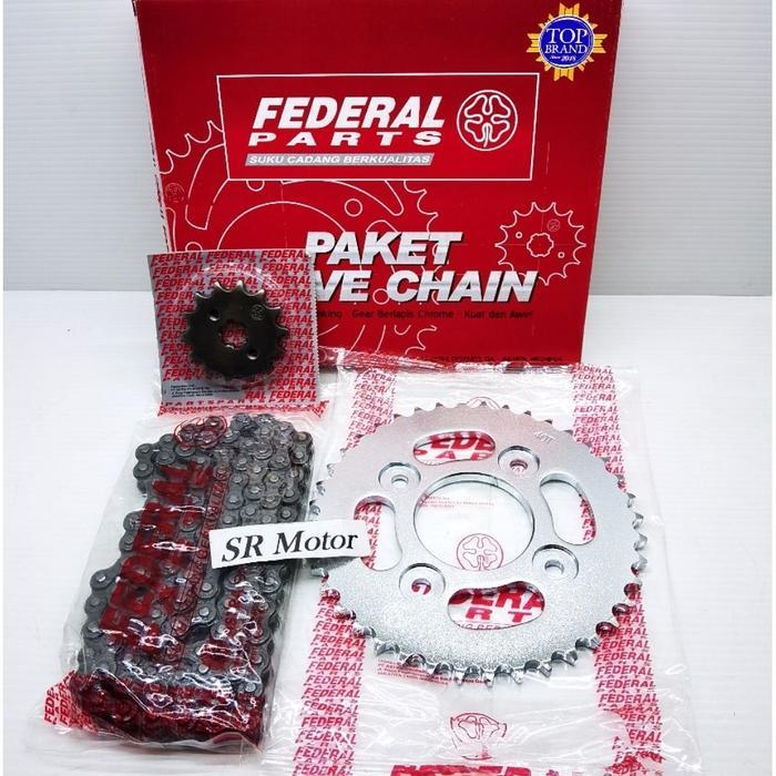 gear gir set  girset paket rantai gir supra fit new karisma supra x 125 blade revo absolute 40T fede