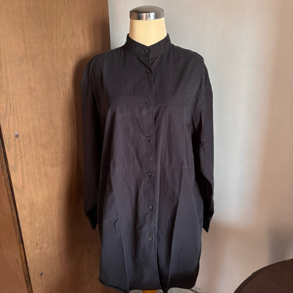 Preloved Uniqlo Kemeja Tunik Katun Abu Tua