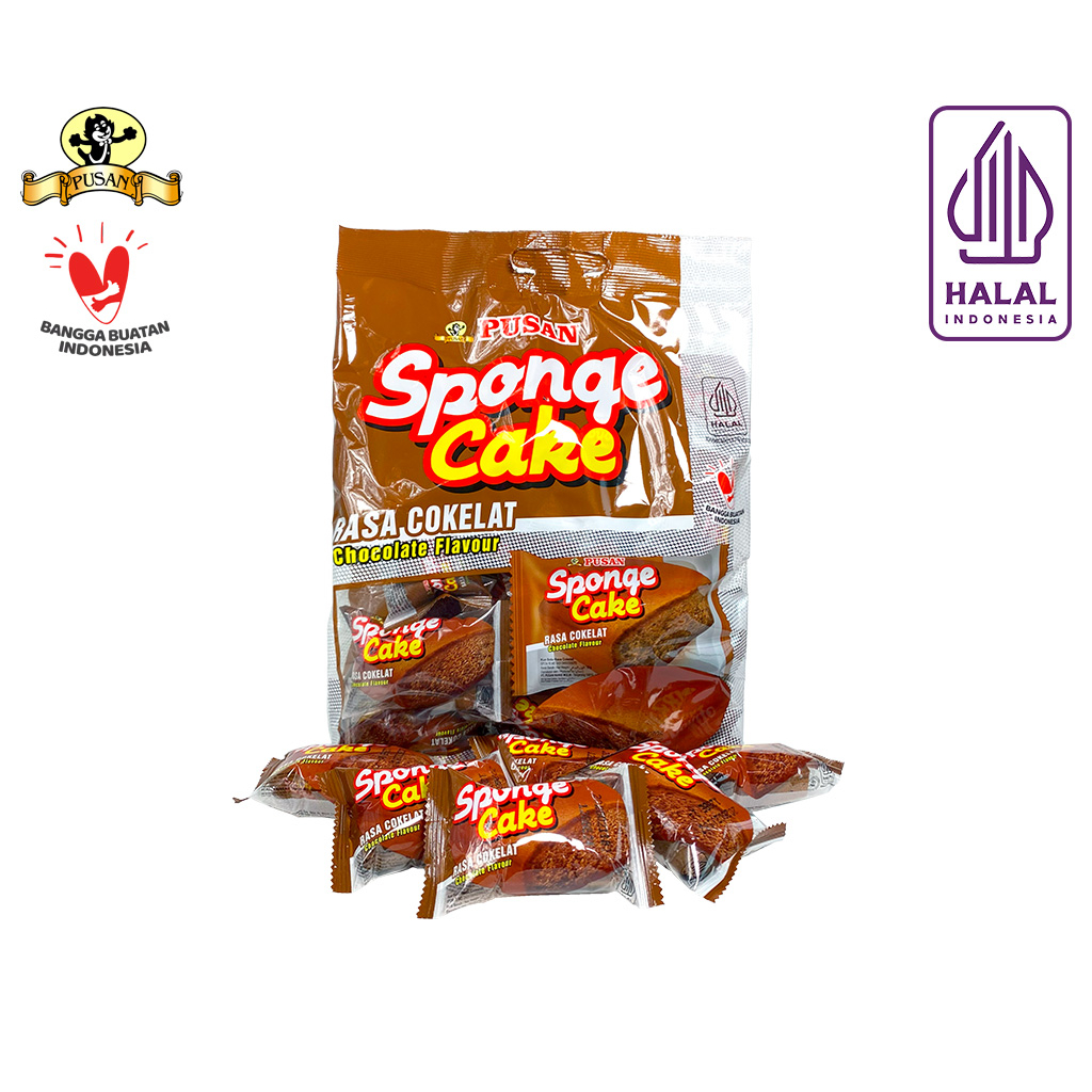 Kue Pusan Sponge Cake Bolu 20 Pcs Rasa Coklat Lembut Manis
