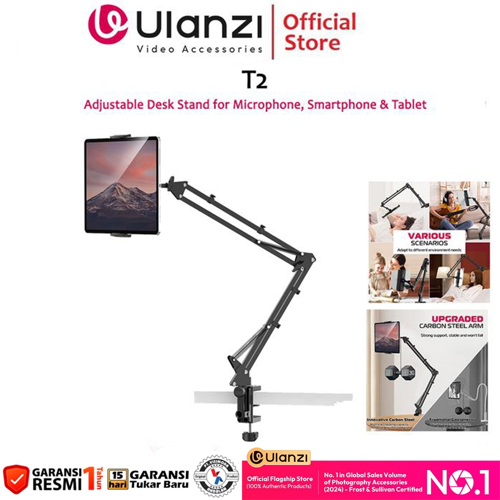 Ulanzi T2 Adjustable Desk Stand Holder for Mic, Smartphone & Tab