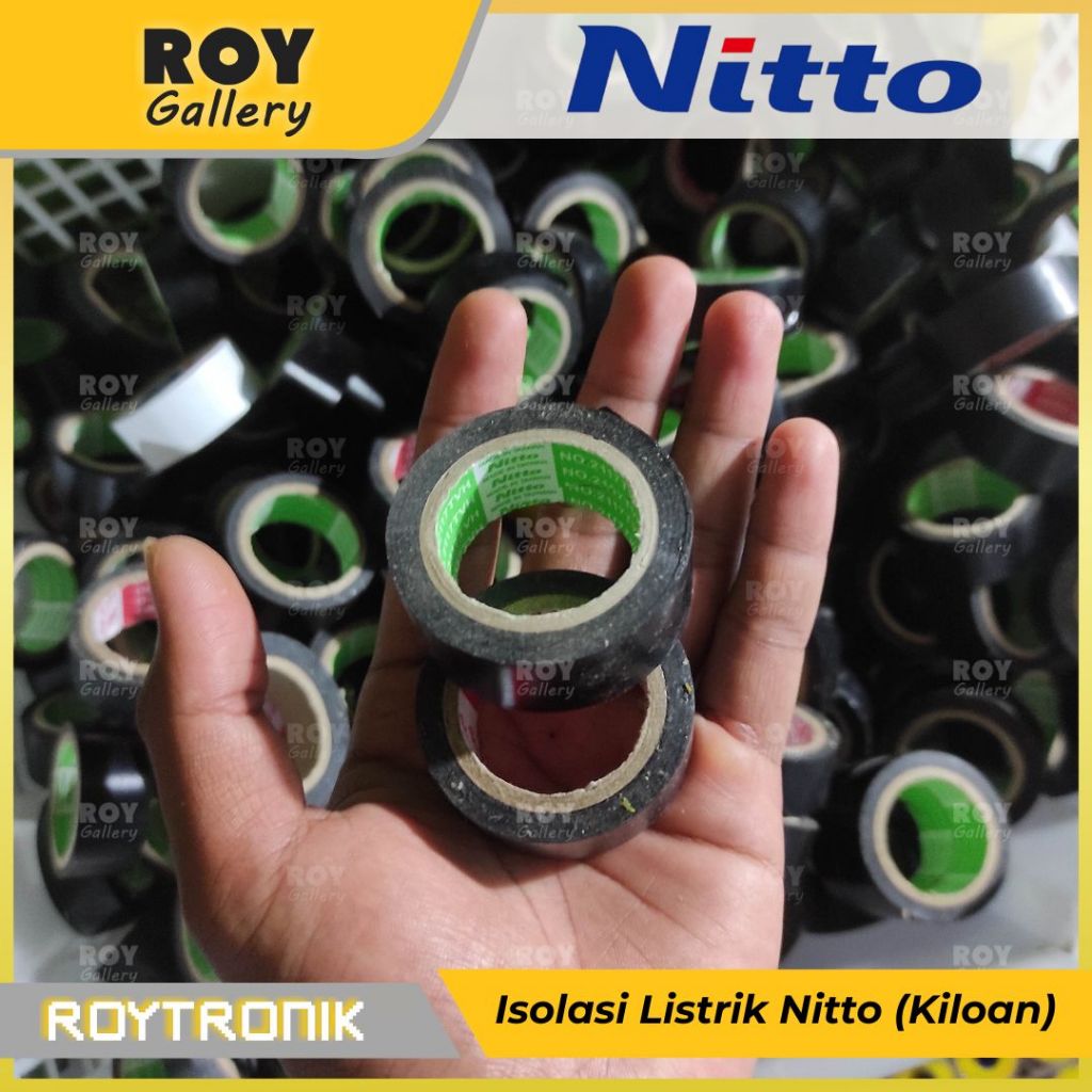 Solasi Hitam Kiloan NITTO PVC Tape Selotip Listrik Isolasi Perekat Masih Bagus ROYTRONIK Original