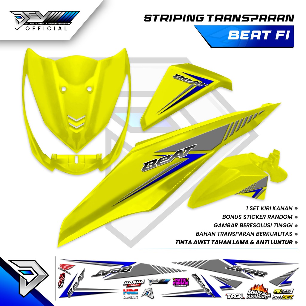 STRIPING TRANSPARAN BEAT FI | VARIASI CLICK | STICKER BAHAN BENING BEAT FI