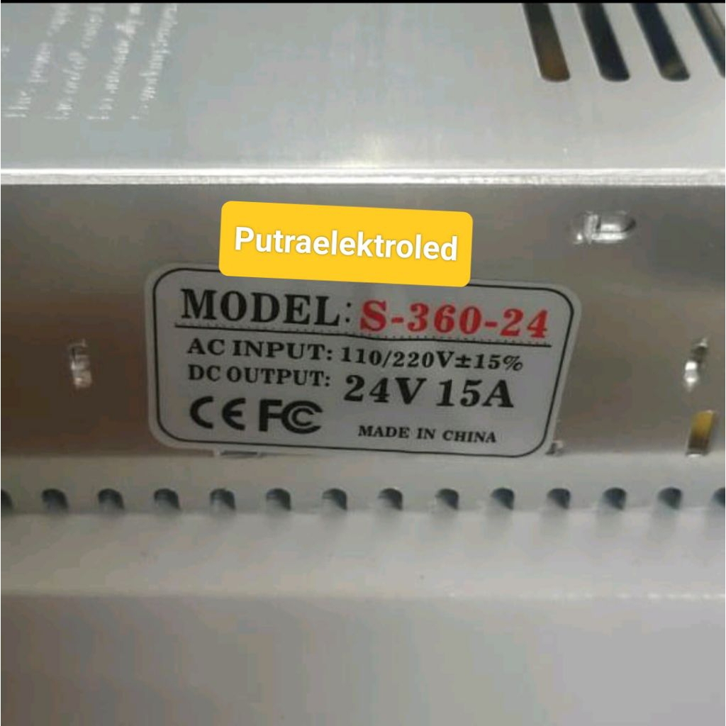 Adaptor DC 24V 15A S-360-24 / AC-DC adaptor 24 Volt 15 Amper