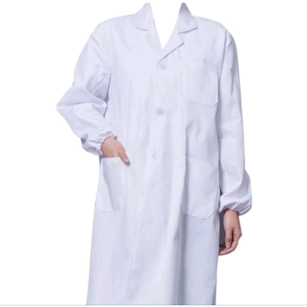 jas laboratorium costum request warna bordir logo nama lengan panjang