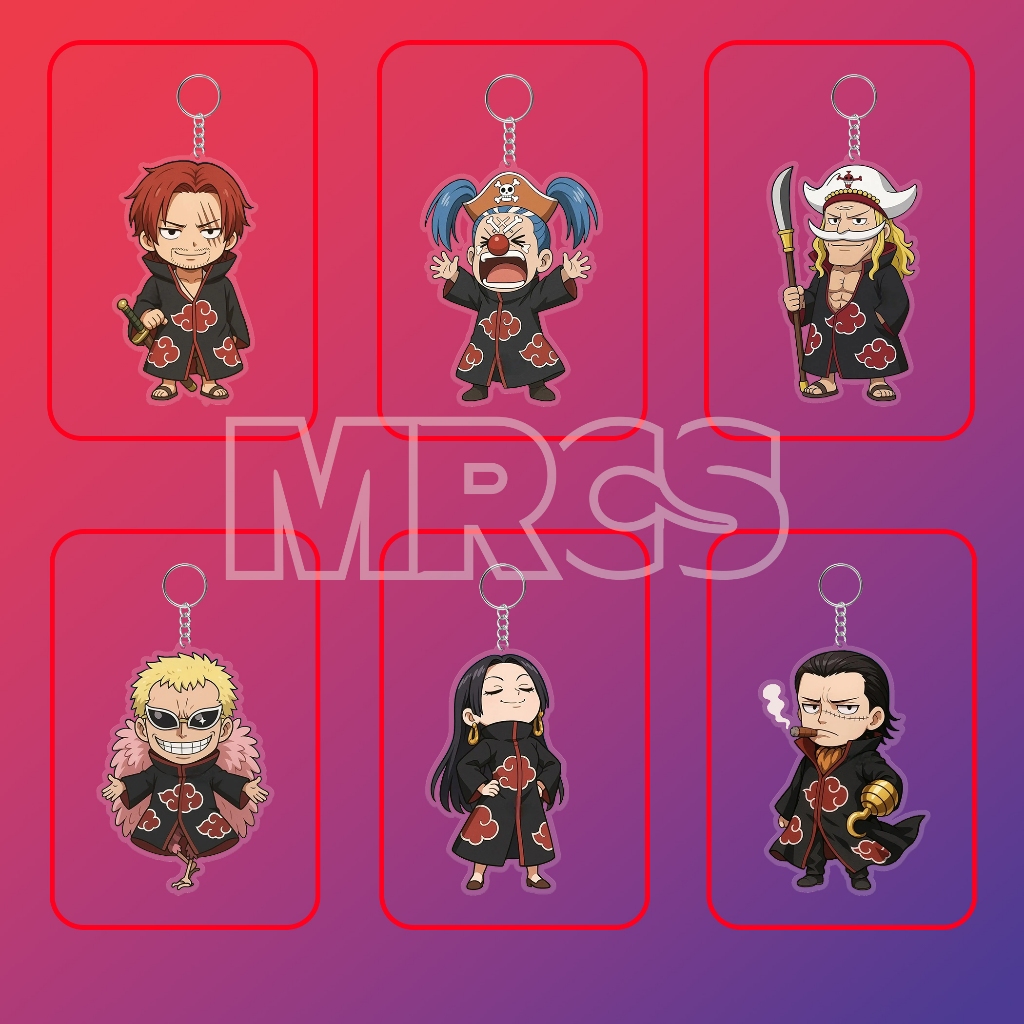 Ganci Chibi One Piece Akrilik  Gantungan Kunci Anime One Piece Chibi  Ganci One Piece Karakter Chibi