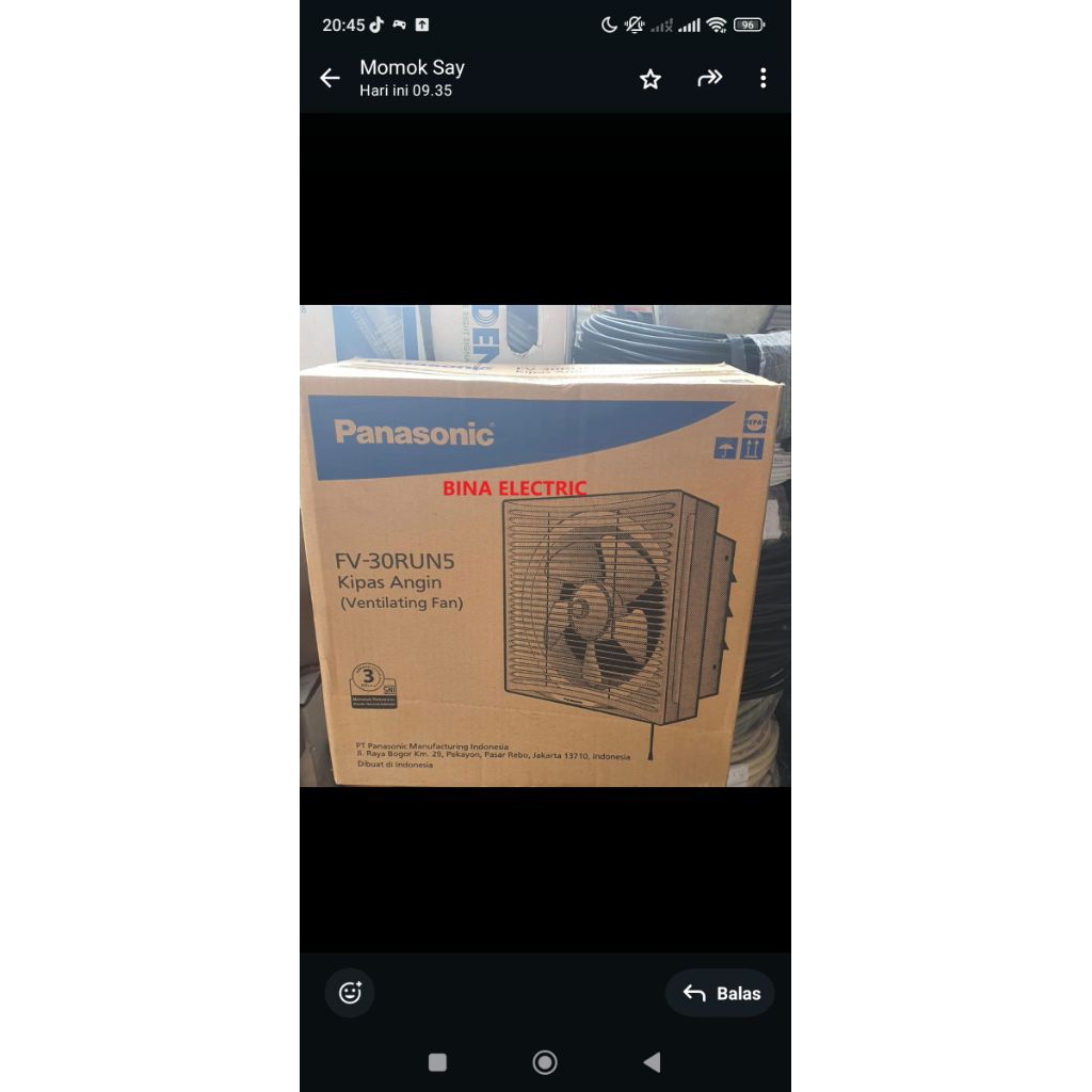 Exhaust Fan dinding Panasonic 12inch