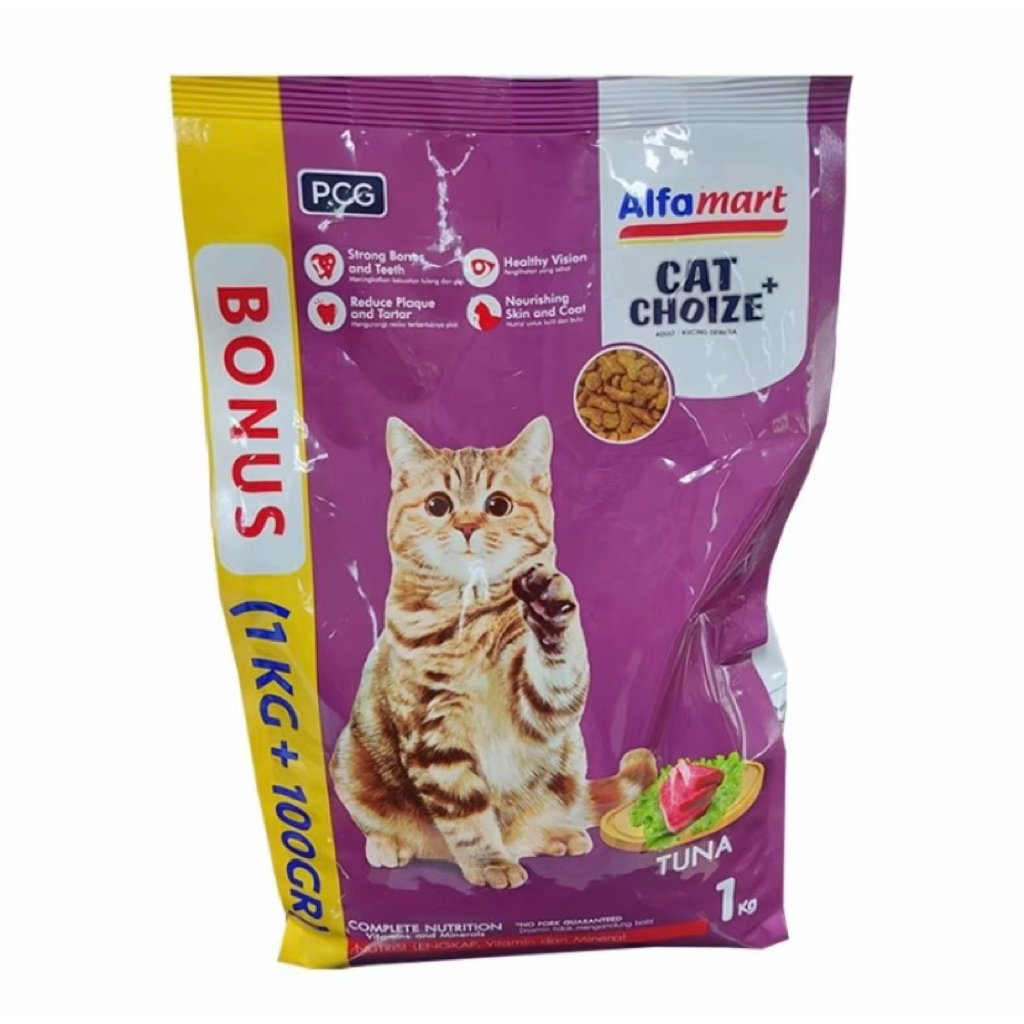 Alfamart Cat Choize+ Adult Makanan Kucing Kering Tuna Bag 1 kg
