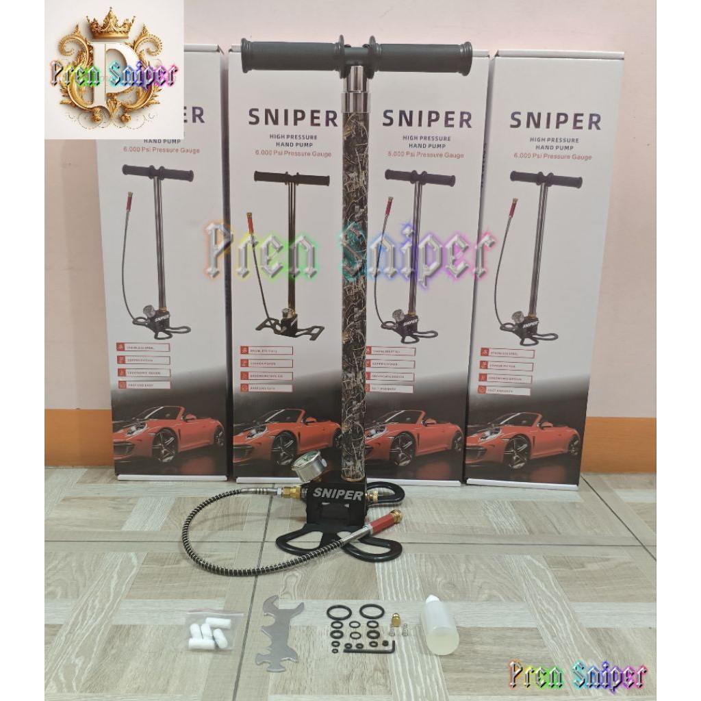 Pompa PCP 4 Stage QD Camo, Pompa PCP 4 Stage Kaki Lipat Camo, Pompa PCP Butterfly New 4 Stage Camo