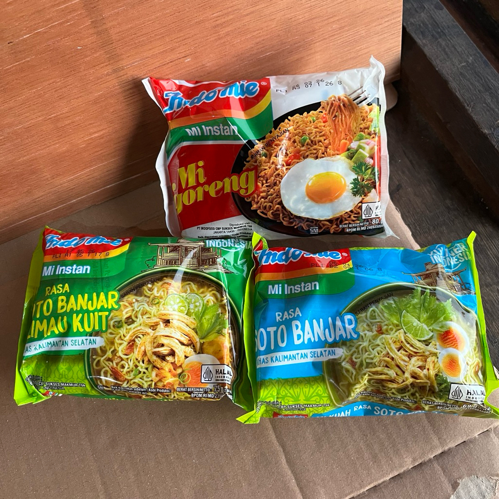 mie indomie goreng soto banjar & soto limau kuit