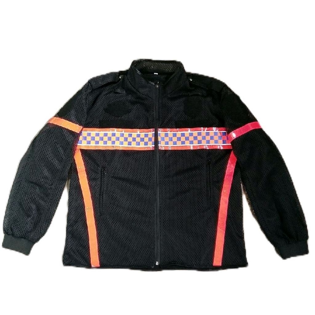 JAKET DINAS DISHUB JALA/JARING HITAM LIS ORANGE CATUR TASLAN POLOS TANPA LOGO