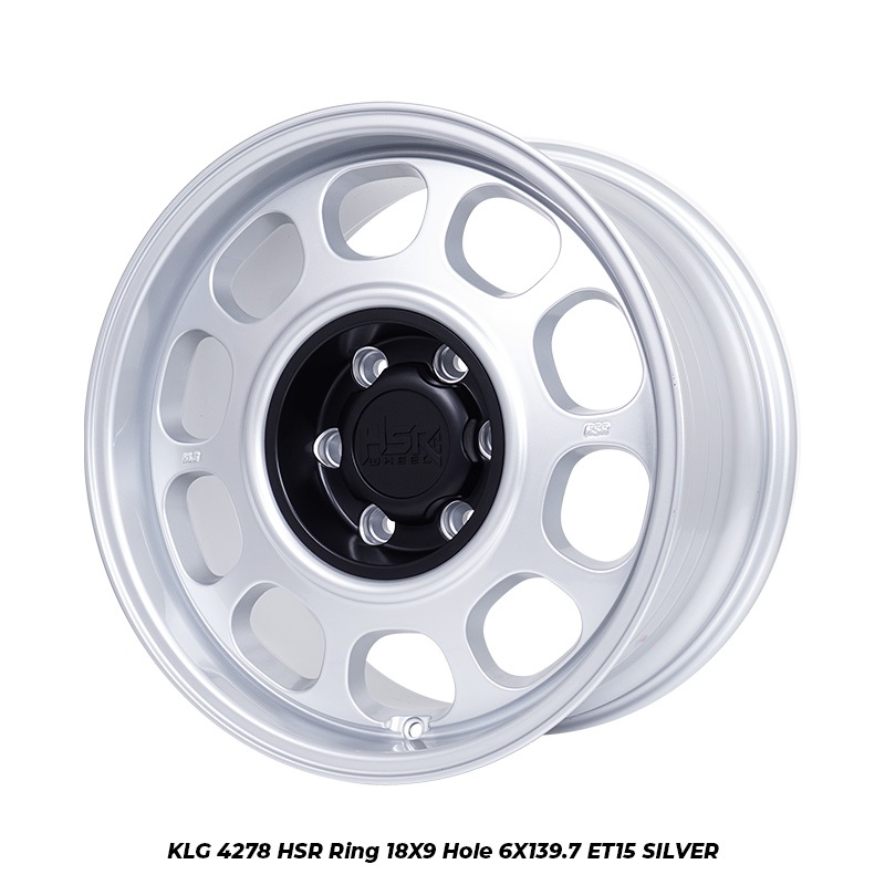 JUAL VELG KLG HSR RING18 LEBAR 9 H6X139,7 ET15 SILVER PAJERO FORTUNER DLL