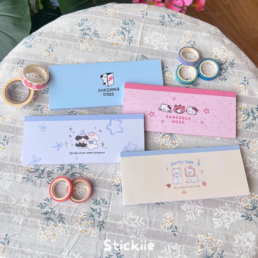[STICKIIES] WEEKLY PLANNER NOTES - 50 Lembar Notes Lucu Aesthetic untuk Journal, Planner, Scrapbook,