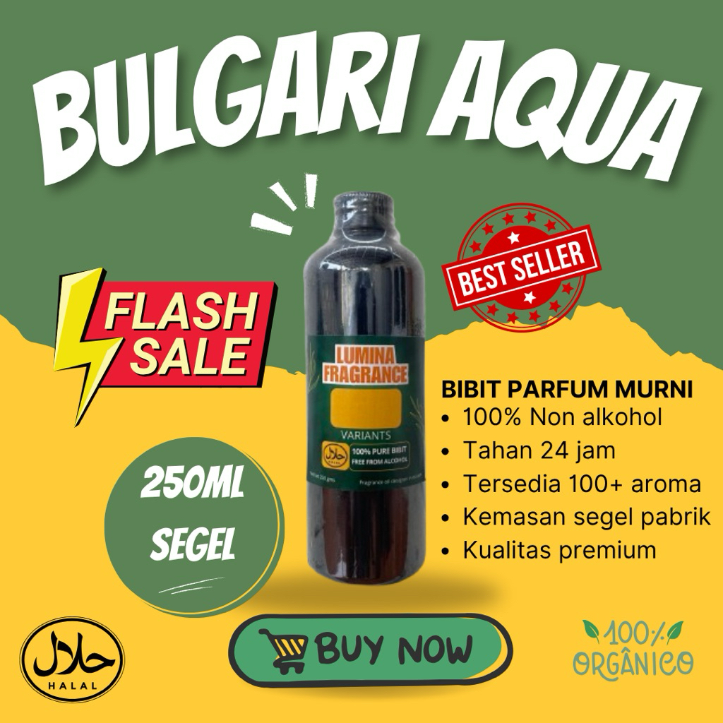 BULGARI AQUA - Bibit Parfum Murni 250ml Segel Pabrik Original – Tahan Lama, Tanpa Campuran, Kualitas