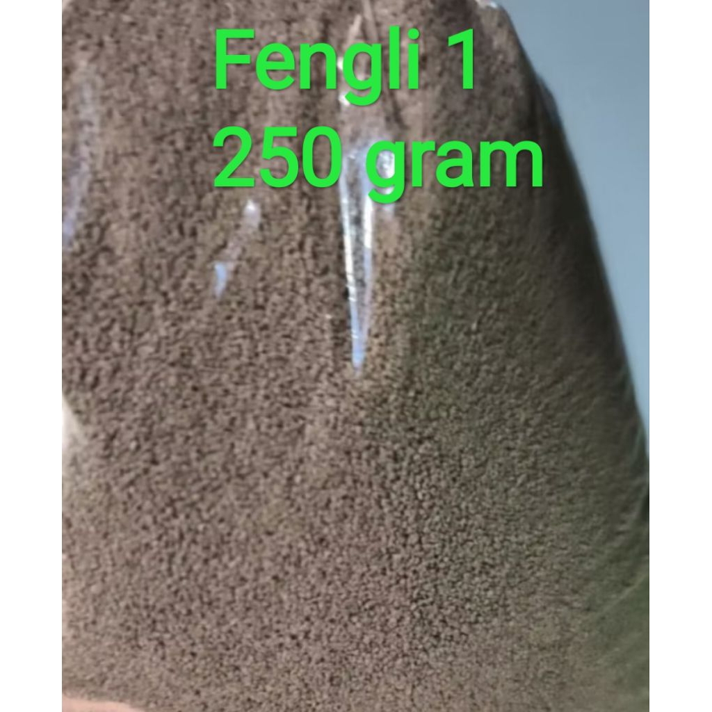 Pelet fengli1 kemasan 250gram fengli 1 pakan benih ikan
