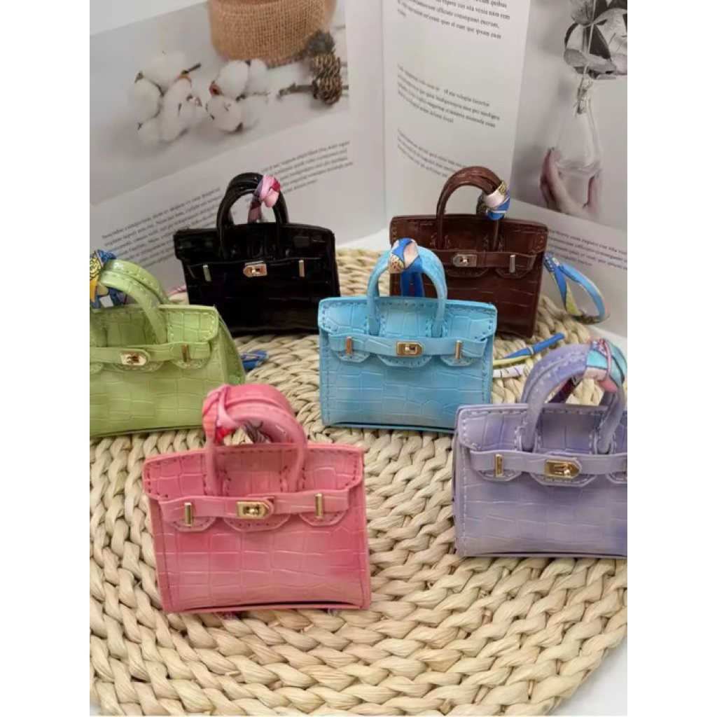 earphone bag pouch headset lucu ganci tas mini H3rmes minibag bag charm