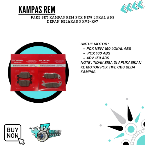 Paket Kampas Rem Depan Belakang PCX 150, PCX 160, ADV 150 ABS