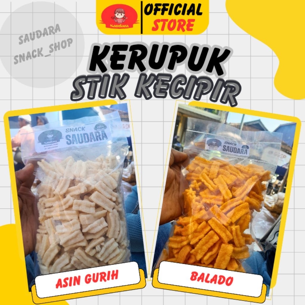 Kerupuk Stik kecipir ,Cemilan Langsung Makan