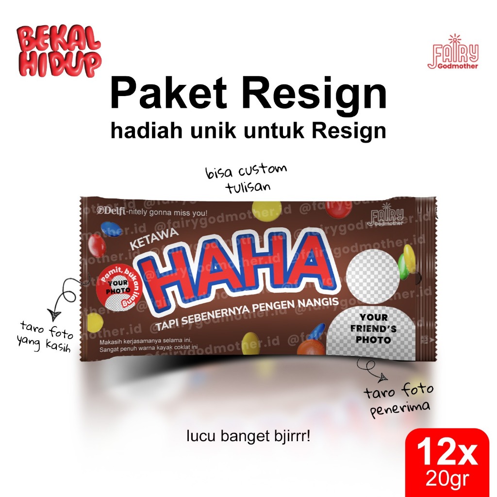Souvenir Resign Unik - Kado Perpisahan - Resign Gift - Custom Gift - Haha - Isi 12