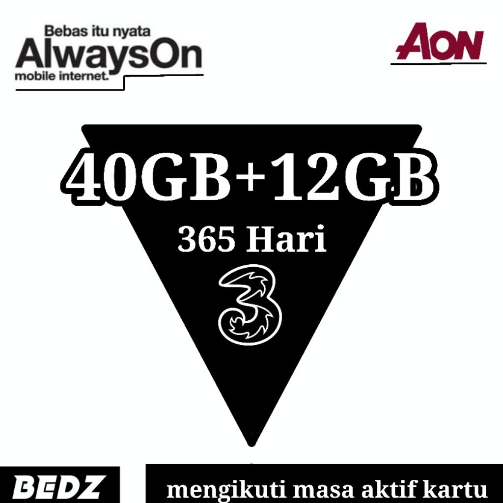 Kuota AON Tri Murah||Promo kuota 3