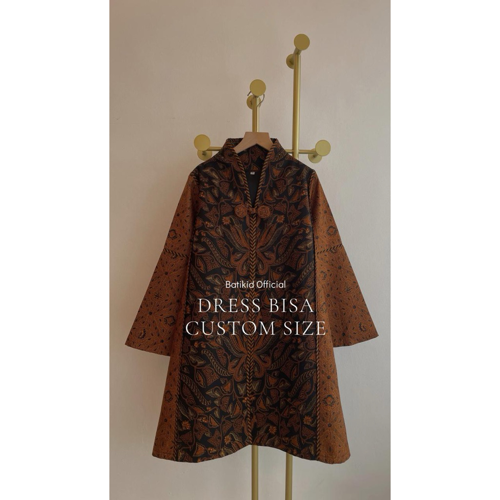 BATIKID OFFICIAL - dress batik sogan / dress sogan / batik sogan kombinasi
