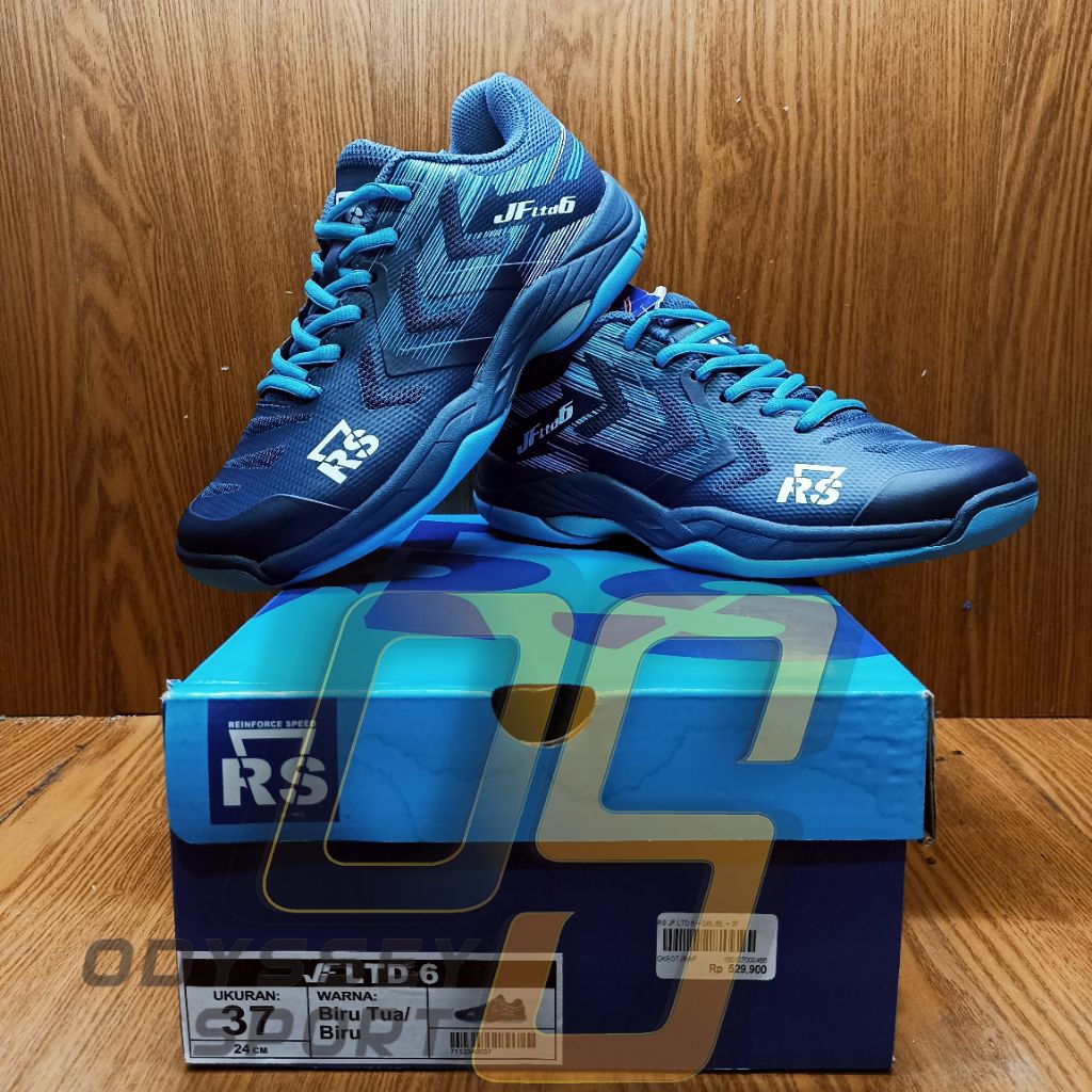 Sepatu Badminton RS JF LTD 6 (Biru Tua/Biru) 100% ORIGINAL