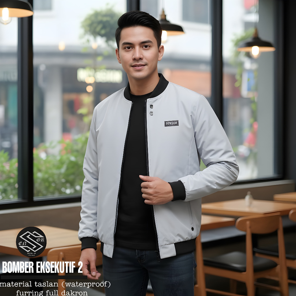JAKET BOMBER EKSEKUTIF 2 JAKET PRIA BAHAN TASLAN