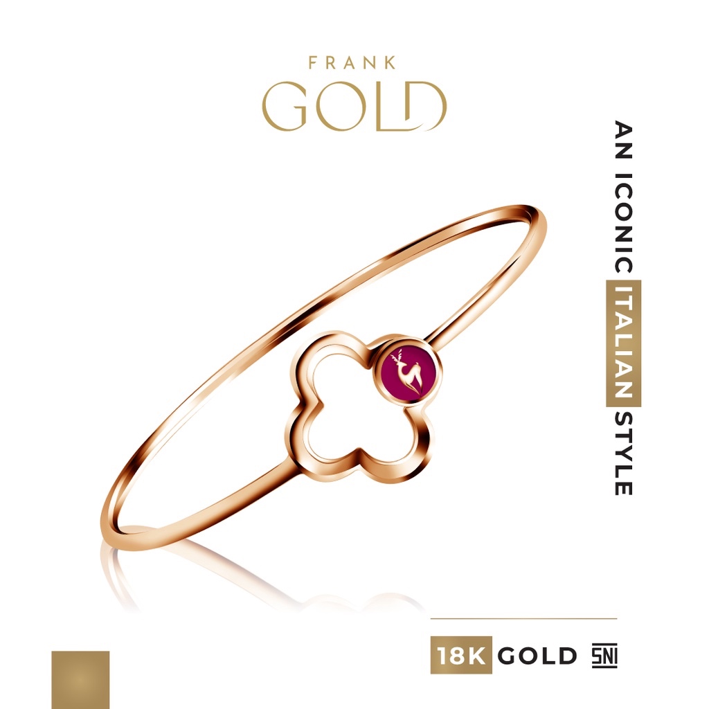 Frank & co. Deer Charm 1 Clover Bangle / gelang wanita