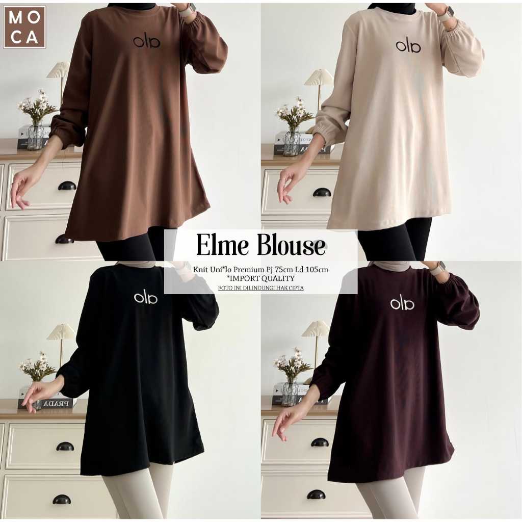 Salo Elme Blouse Original Moca Atasan Knit Uniqlo Premium Import Quality