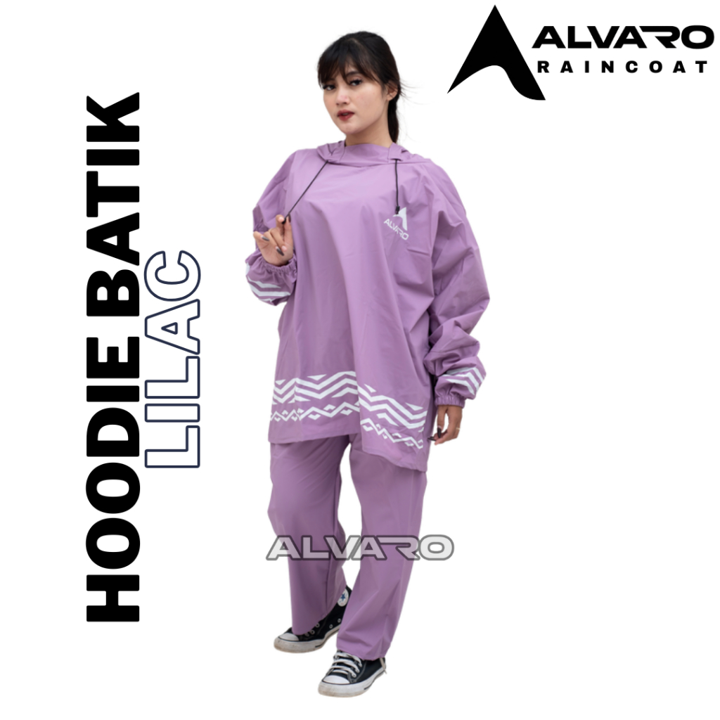 Alvaro Jas Hujan Pria Wanita Warna Ungu Mantol Setelan Celana PVC Premium Kuat Tebal Elastis