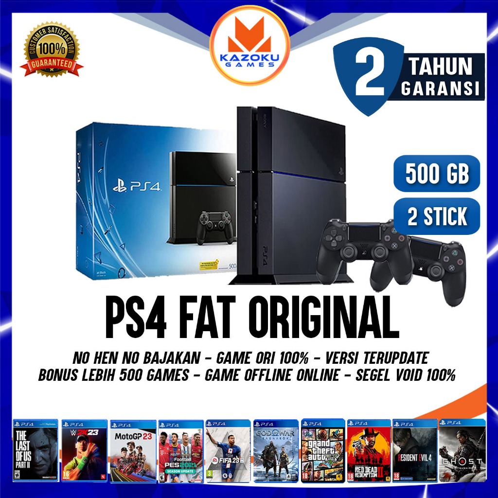 PS4 FAT SERI 12 FW ORI FULL GAME FREE STICK 500GB GAME PERMANENT