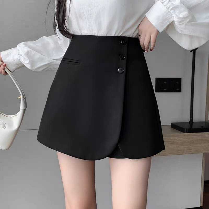 ROK CELANA HIGH WAIST 6382 / ROK CELANA KANCING / ROK SAKU DEPAN / ROK CELANA PENDEK