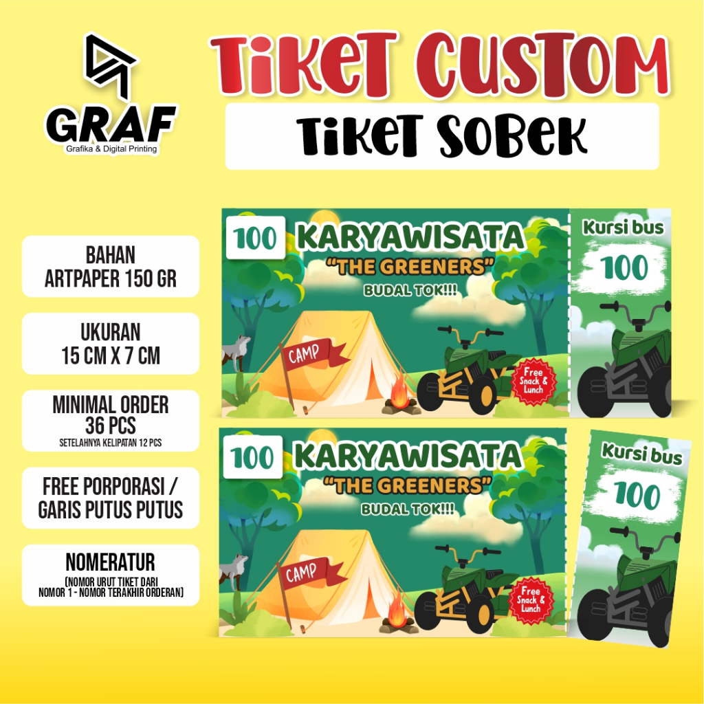 Tiket Custom | Tiket Sobek | Tiket Event | Tiket Konser | Tiket acara | Tiket Pameran I Tiket Wisata