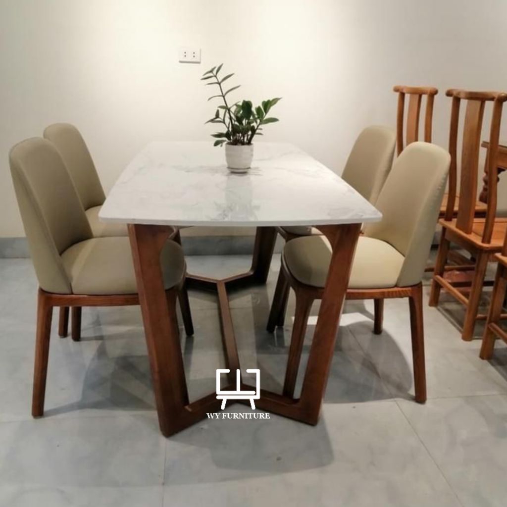 set meja makan marmer asli 4 kursi kayu jati, meja makan minimalis kayu jati, meja makan murah kayu 