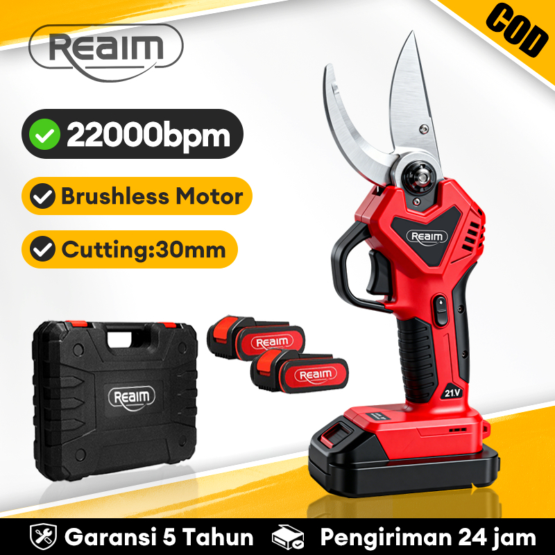 REAIM Gunting taman listrik Brushless gunting dahan cordless Garden Pemangkas Dahan Ranting Pohon Gu
