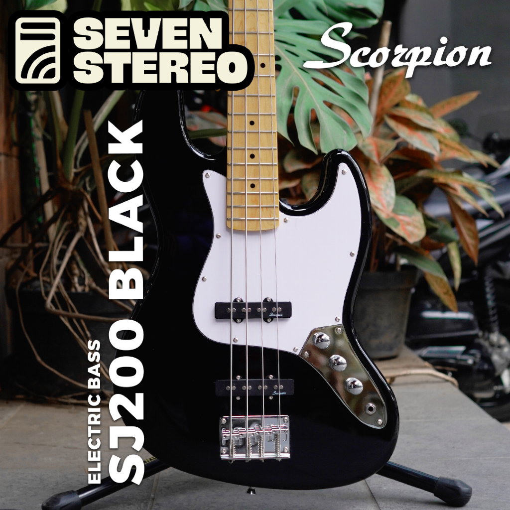 Scorpion SJ200 SJ 200 Jazz Bass Maple FB Black